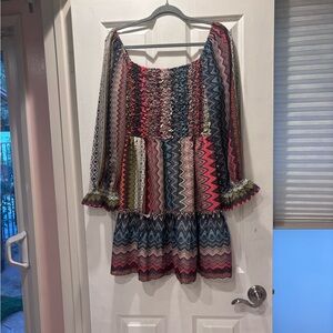 CIEBON Multicolor Zigzag Patterned Dress